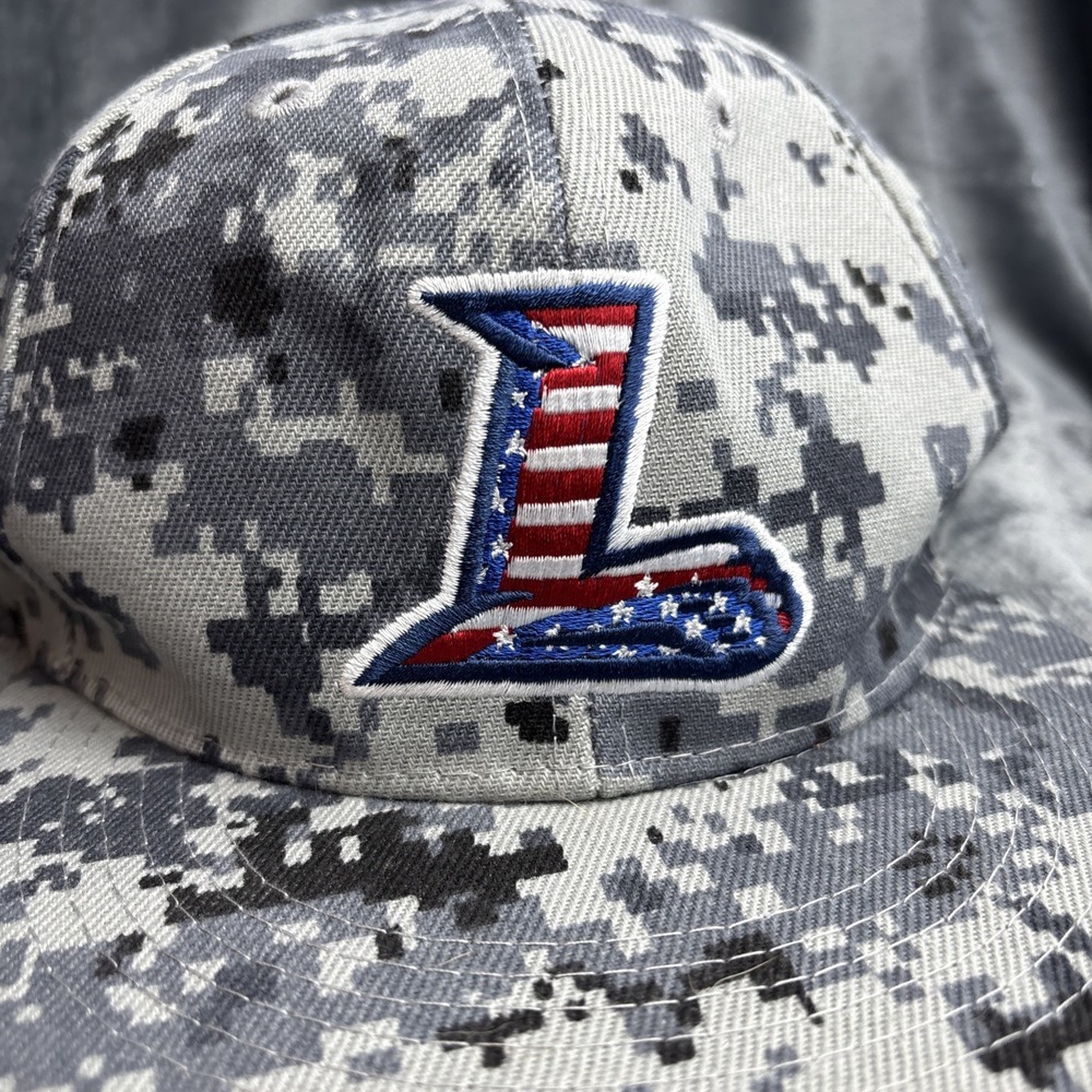 Lynchburg Hillcats MILB Digital Camo Hook & Loop Hat Cap Bank Of The James Logo